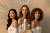Haetsia Revitalizing Shampoo – three diverse women with healthy, radiant hair representing clean, inclusive, and luxurious haircare.